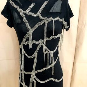 Alice+Olive Chain Cut Out Back Fairly New Fitted Top